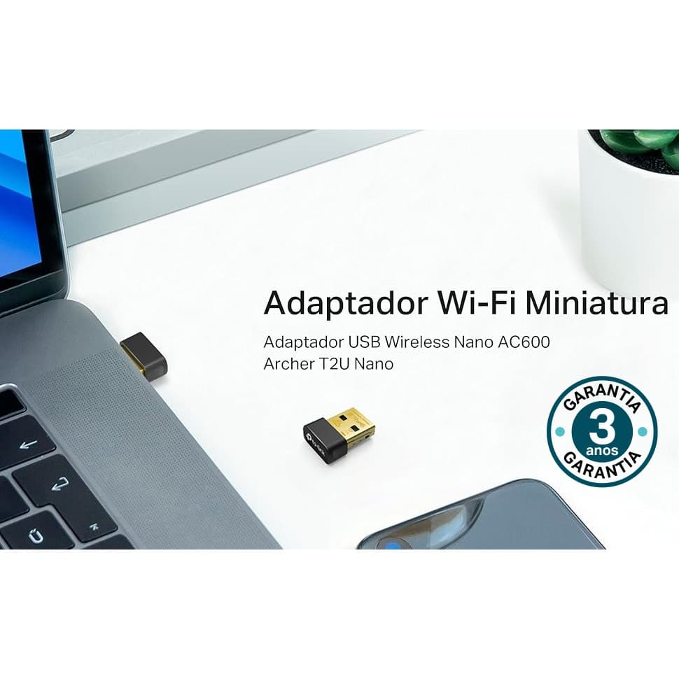 Adaptador Archer T2U Nano - Dual Band AC600 Wi-Fi 5 USB, Ideal Para Viagens TP-link