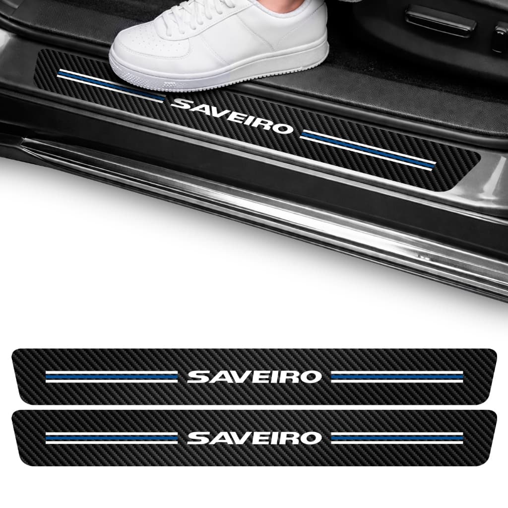 Kit Soleira Saveiro Adesivo Proteção Vinil Carro G5 G6 G7 G8 Pickup Protetor Porta 2 Portas