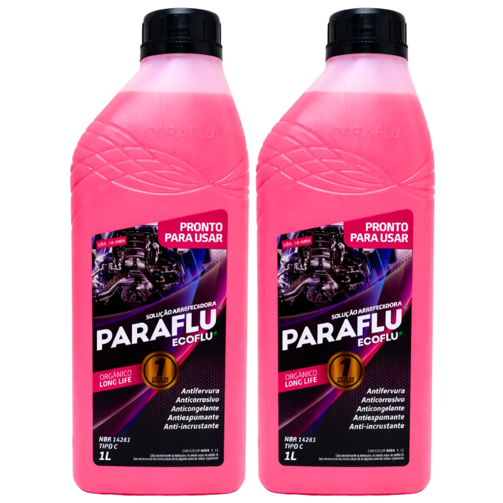 Kit 2 Aditivos Radiador Paraflu Rosa Orgânico Pronto Uso