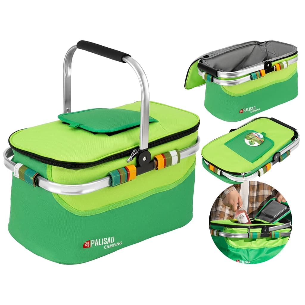 Bolsa Térmica Cor Verde Com Alça Para Bebidas Cerveja Lanche Frutas Camping Duplo Acesso Palisad