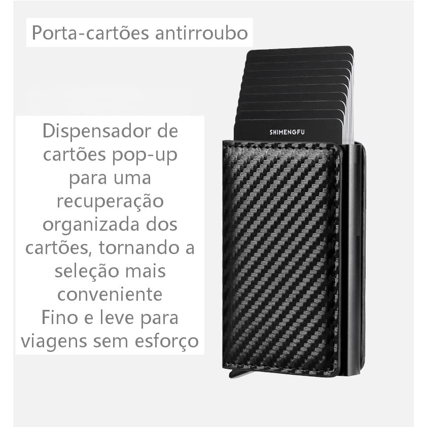 1/2/5 Pcs Carteiras Fibra De Carbono Porta-Cartões Masculina Marca Preta Mágica Tripla De Couro