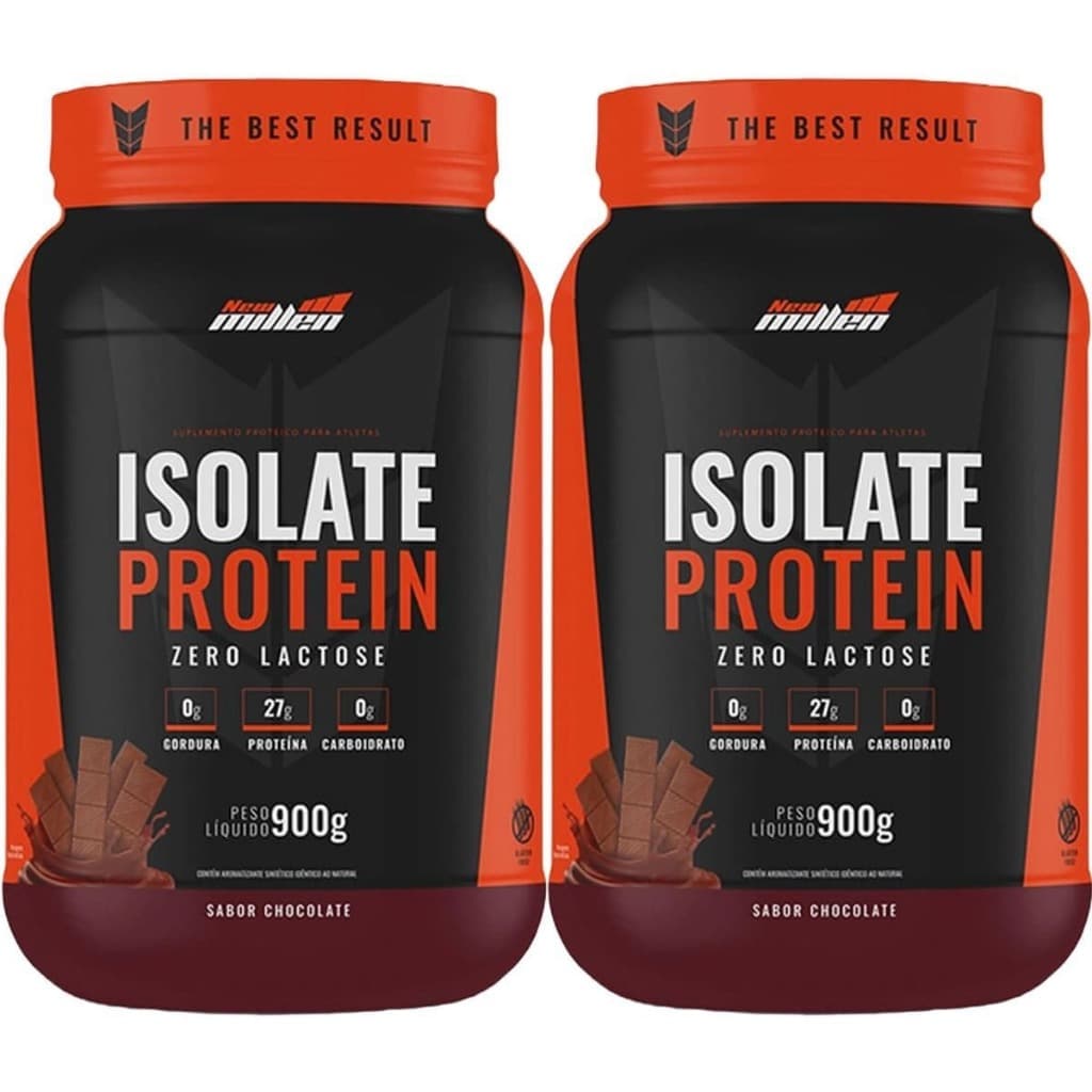 Kit 2 Whey Protein Isolado Zero Lactose Isolate Protein New Millen