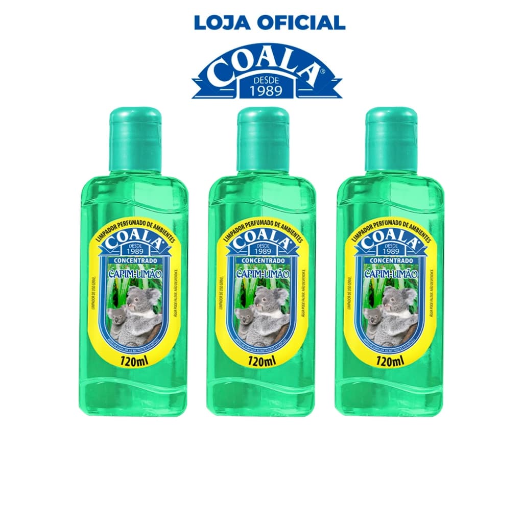 Combo 3 Limpadores Coala capim limão 120ml