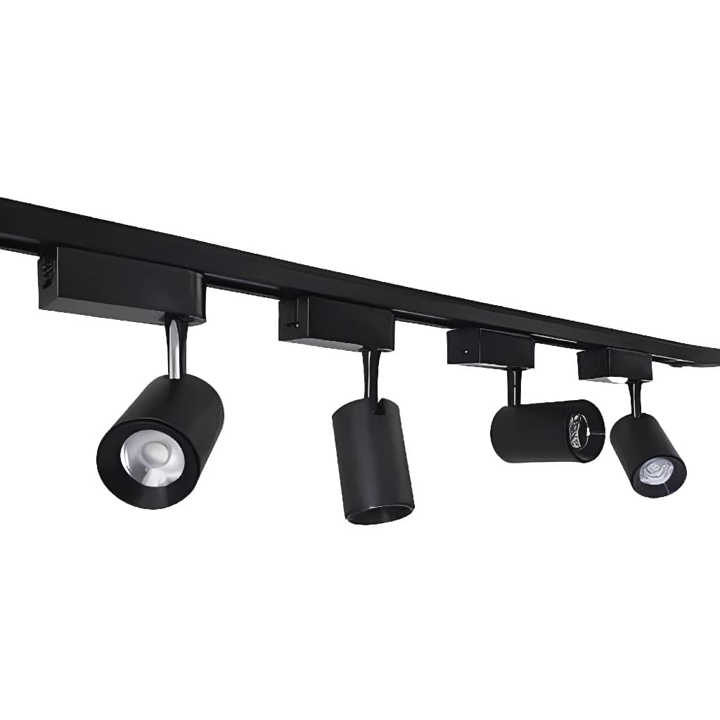 kit Trilho Eletrificado de 1m + 2 Spots 10w led Preto Luz Branco 6500k/Neutro 4000k/Amarelo 3000k