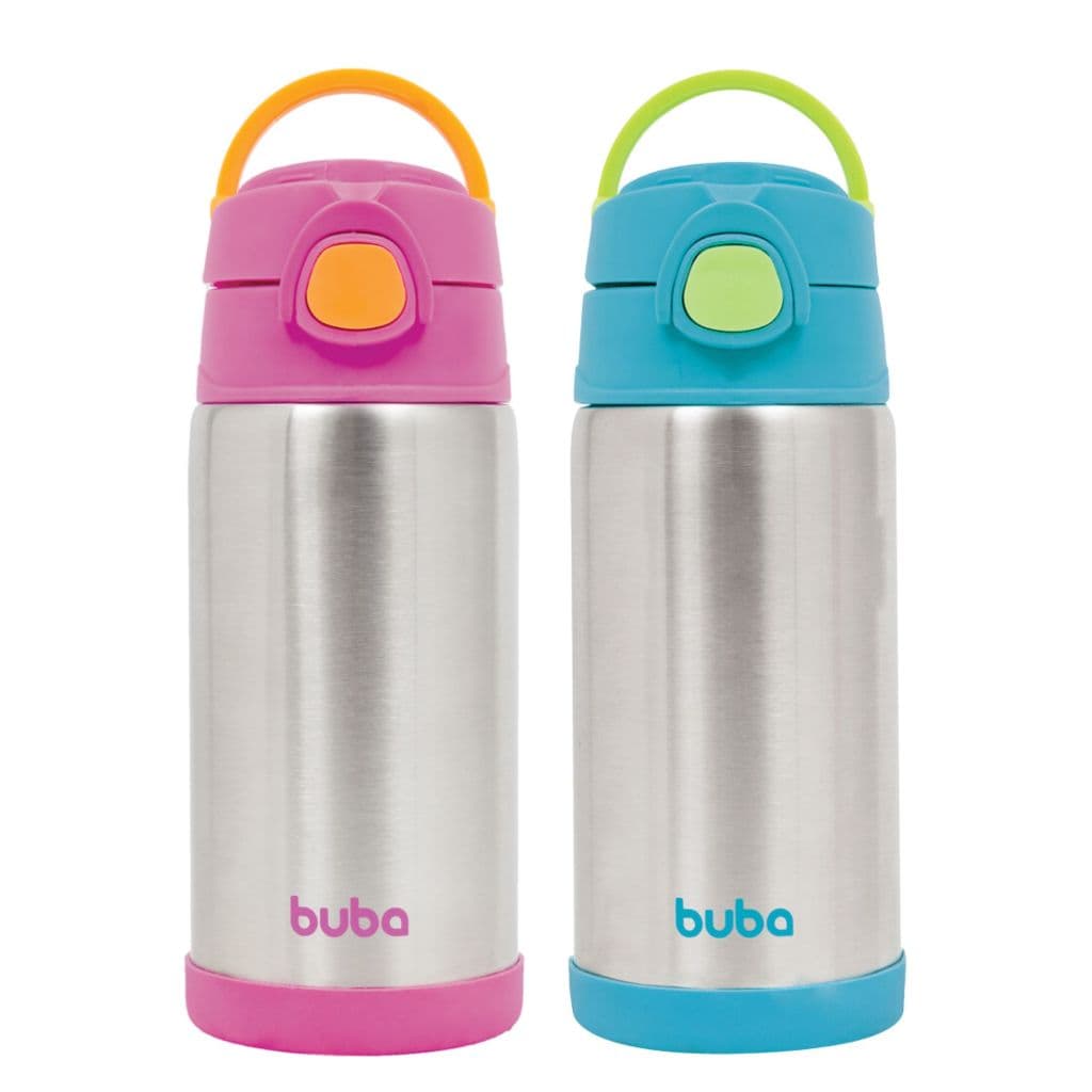 Garrafa Térmica Infantil Bebê 400ml Bpa Free Canudo Buba