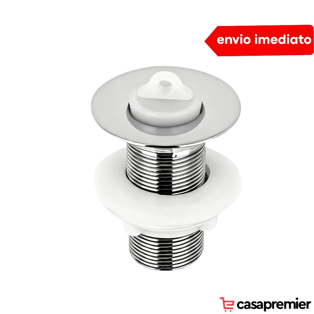 Válvula Ralo Pia Em Metal Cromado 7/8" Polegada Para Lavatório Banheiro Ou Lavabo Luxo Casa Premier