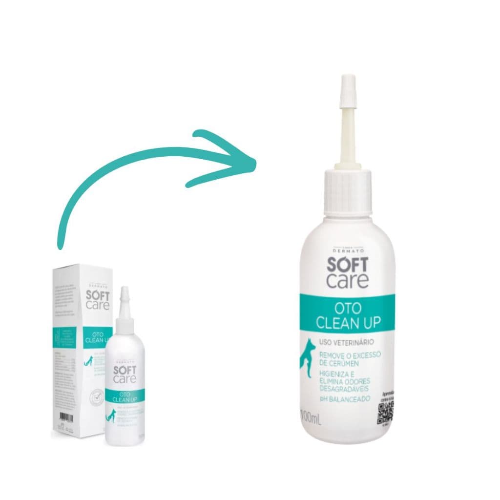 Oto Clean Up 100ml Solução limpeza de ouvido Cães e gatos  Soft Care