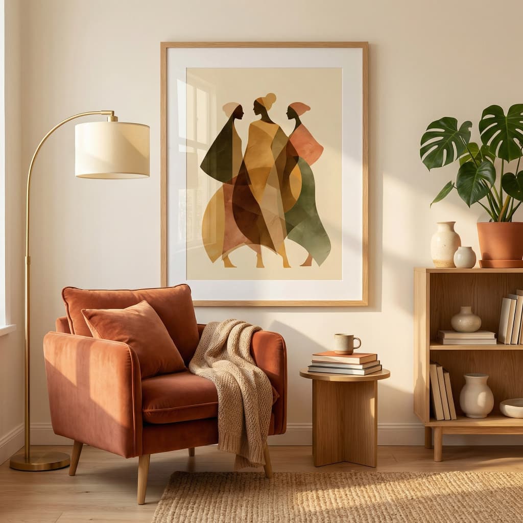 Quadro Minimalista Com Moldura E Vidro Quadro Decorativo Sala Grande Quadro Abstrato Brasilidades