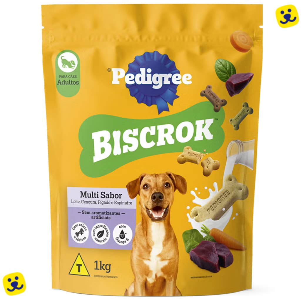 Petisco para Cachorro Biscoito para Cachorro Biscrok Pedigree 1kg Pedigree Biscrok Multi Sabor