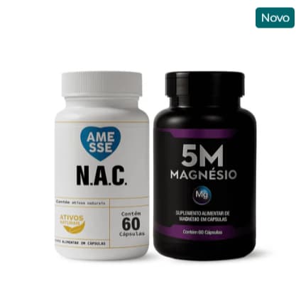 Kit NAC + 5M - Kit mais vendido - N acetil cisteína + 5 magnésios