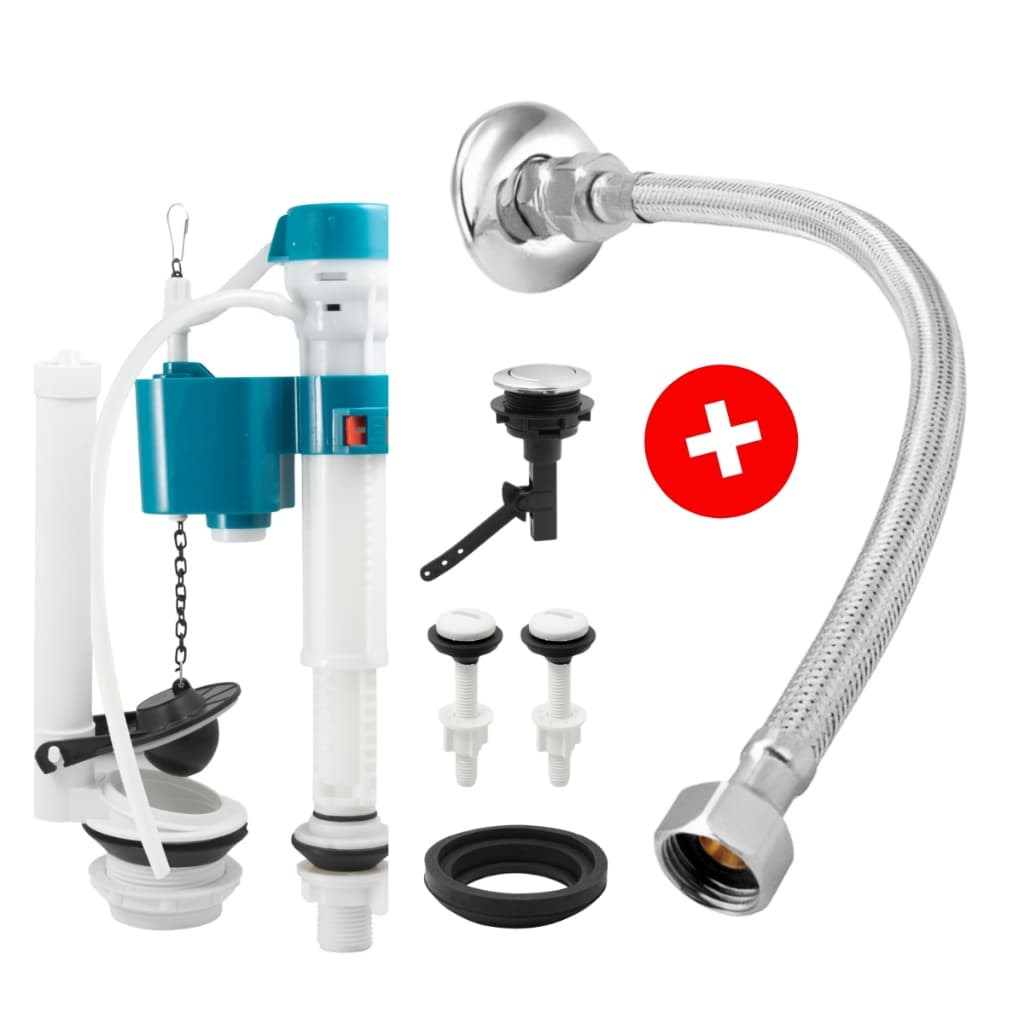 Kit Reparo Caixa Acoplada Universal Mecanismo Completo + Engate Flexível Trançado