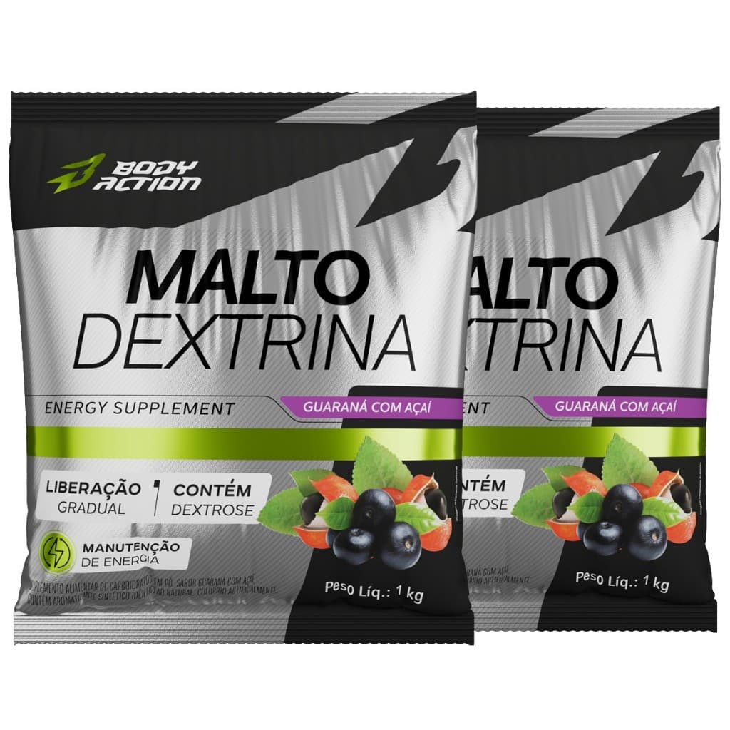 Kit 2x Maltodextrina Malto Dextrin 1kg - Bodyaction