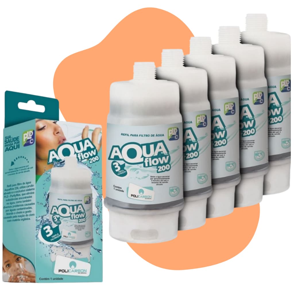 Kit 1 A 5 Filtro De Agua Refil Aquaflow AP 200 Cuno Aparelhos de Rosca