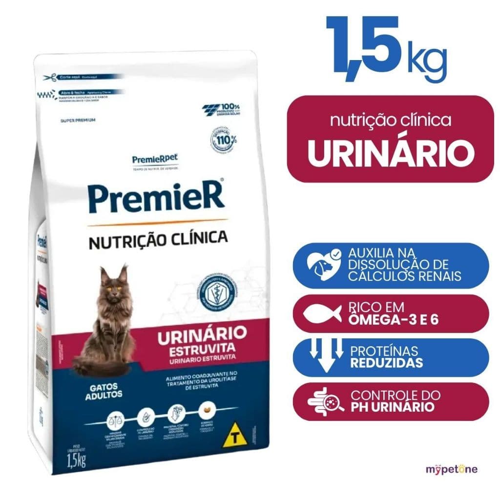 Ração Premier Pet Nutrição Clínica Gatos Urinário Estruvita - 1,5kg