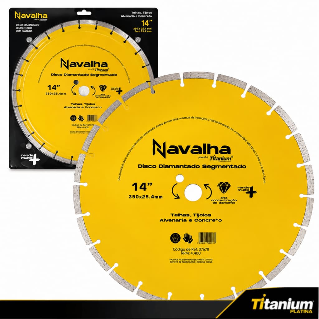 Disco Diamantado Navalha Segmentado 14 Polegadas Titanium