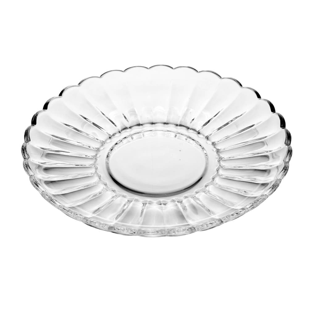 Prato Pétala de Vidro para Sobremesa 20cm Wolff Prato para Doces Bolo Mesa Posta Decoração e Servir Qualidade Jantar Uso