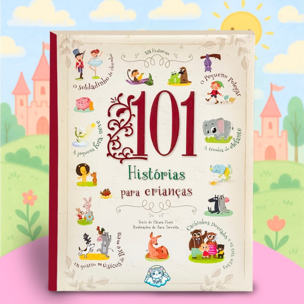 Livro Infantil 101 Histórias para Crianças | Almofadado Grande Educativo Presente