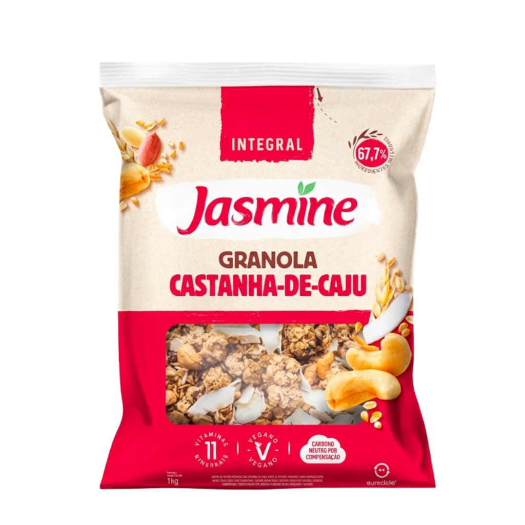 Granola Integral Castanha-de-Caju Jasmine Pacote 1kg