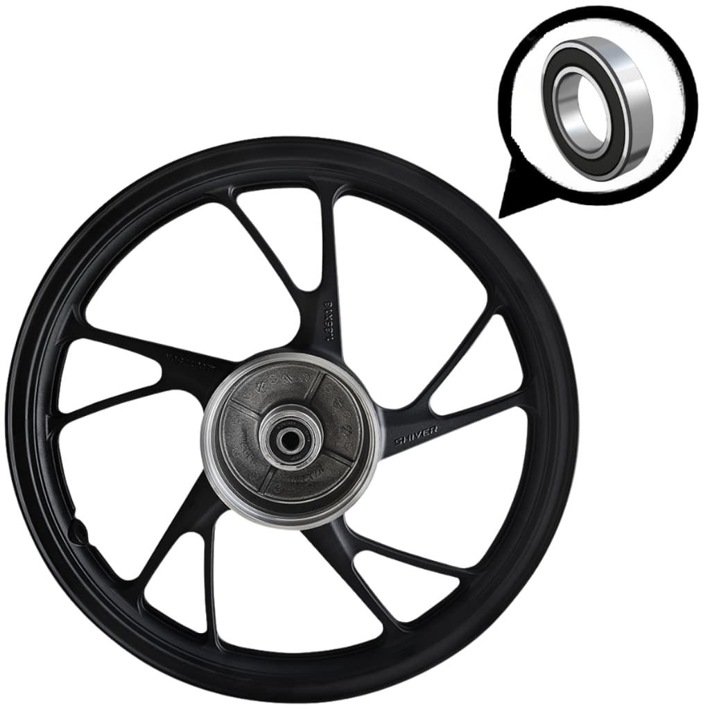 Roda Traseira Liga Leve Pe De Galinha Titan Fan 150 160 Tambor (lona) + Rolamentos