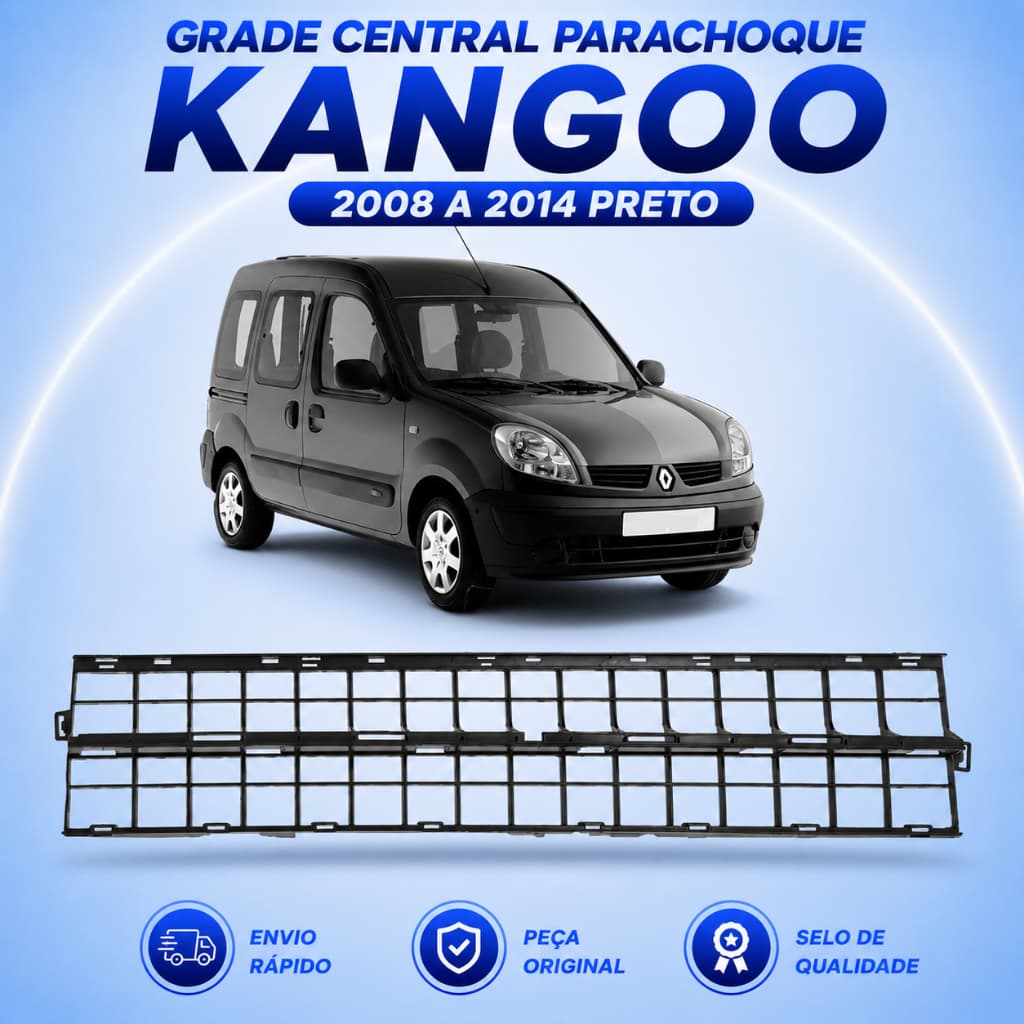 Grade Central Parachoque Kangoo 2008 A 2014 Preto
