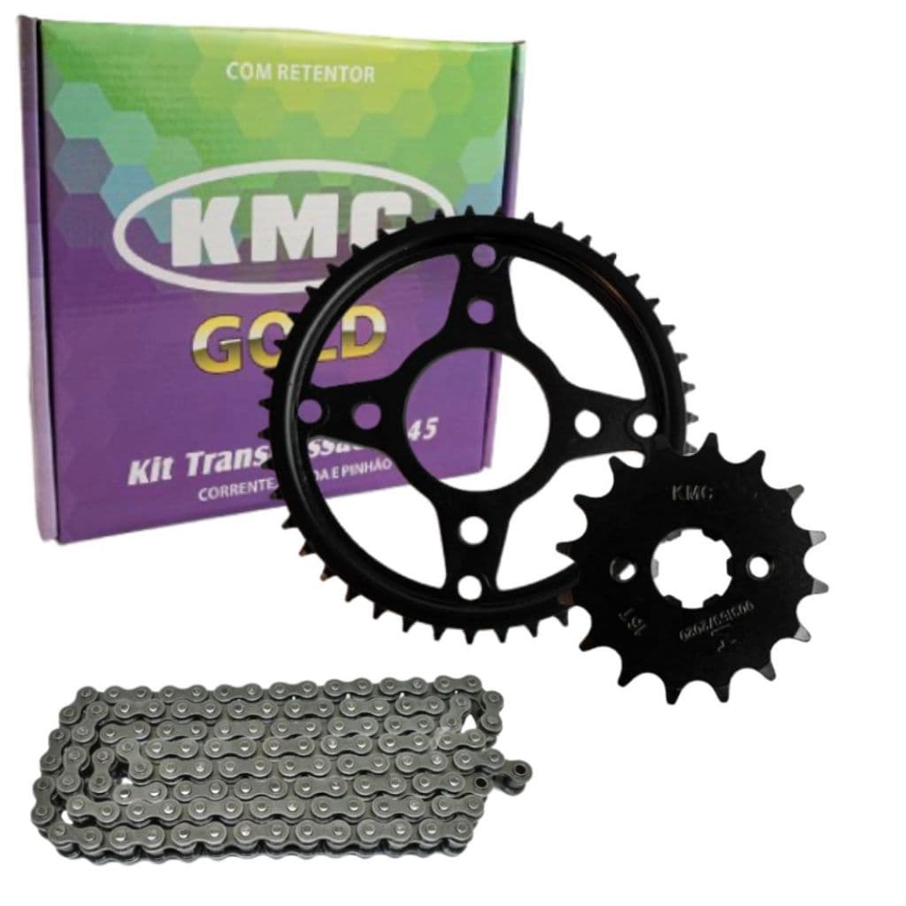 Kit Relação Tração Transmissão CG TITAN FAN 150 2004 2005 2006 2007 2008 2009 2010 2011 À 2015 Original KMC Com retentor