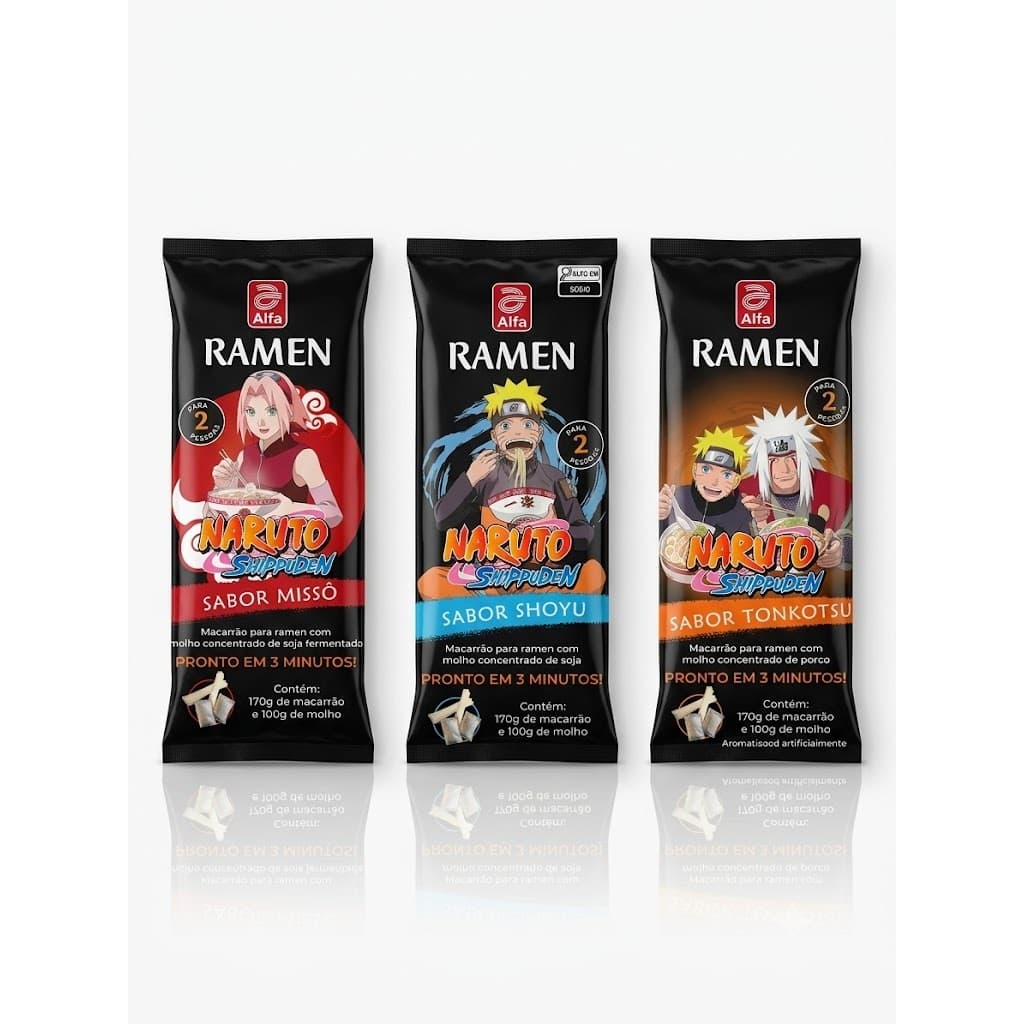 Kit Degustação Ramen Naruto 3 sabores (misso, tonkotsu e shoyu)