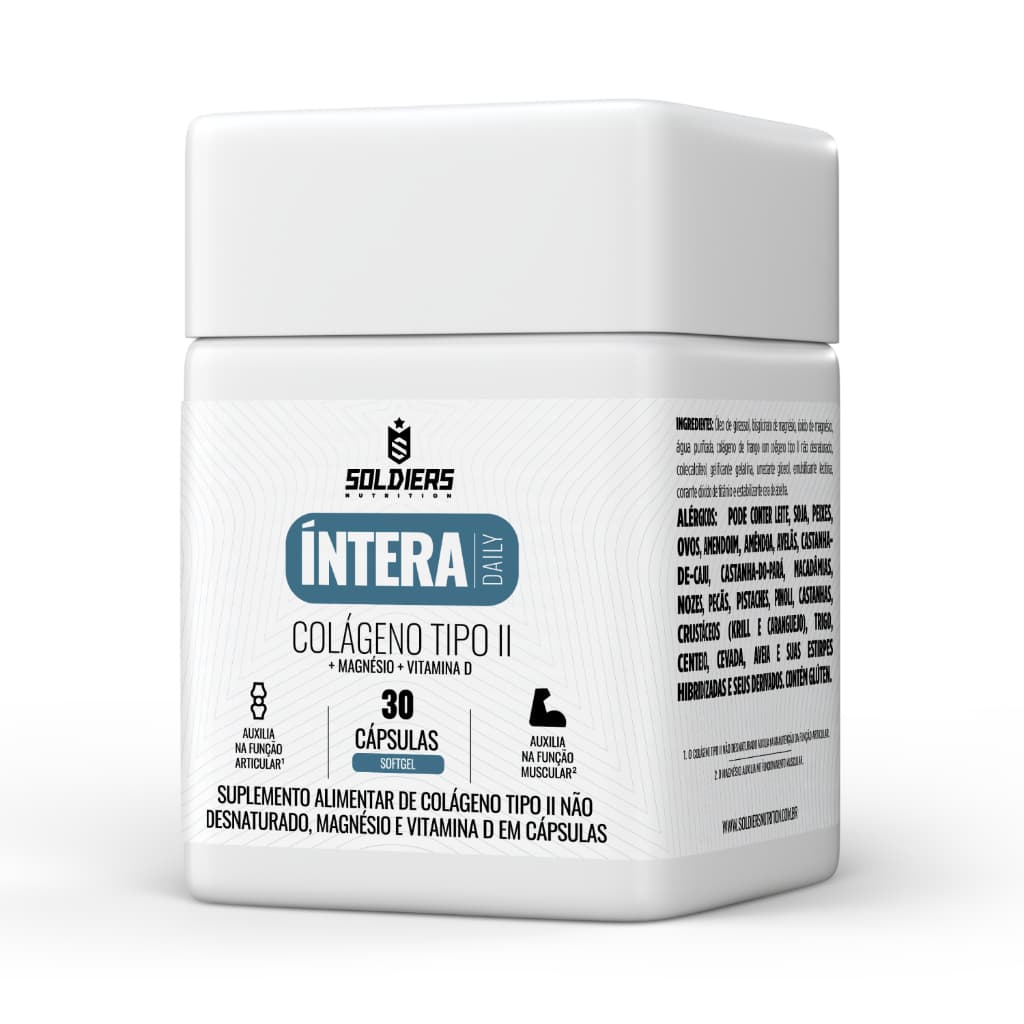 Colágeno Tipo 2 Articulações Cartilagem 30 caps Softgel Íntera Daily Mobilidade - Soldiers
