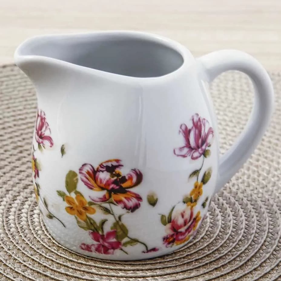 Jarra Leiteira De Porcelana Florado 245ml Hauskraft Le Jardin