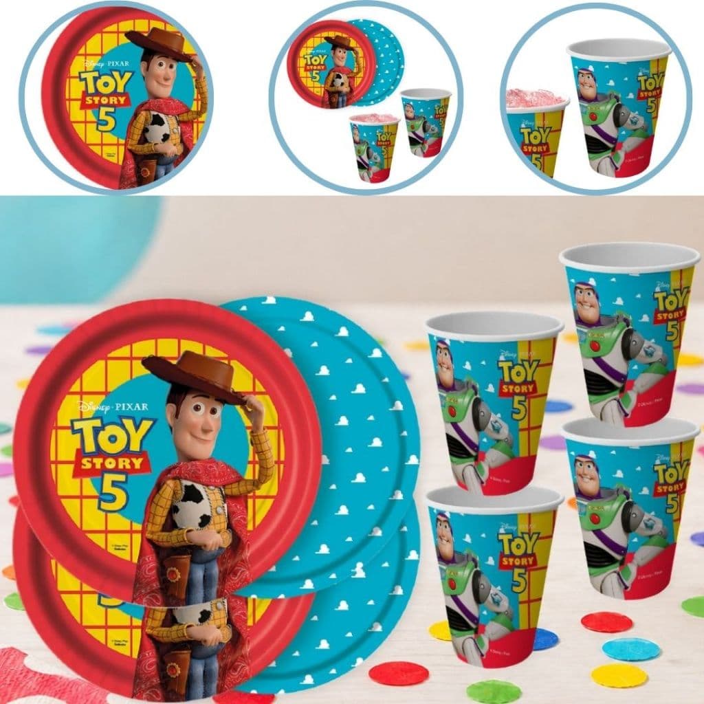 Kit Festa TOY STORY 5 16 Pratos + 16 Copos Descartável 180 Ml Papel - (FESTCOLOR) (CHOCO)