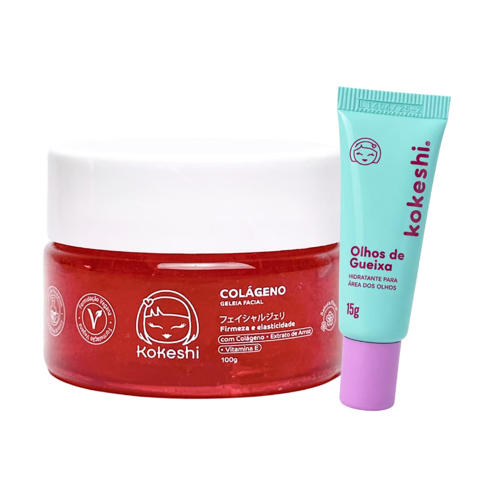 Kit Skin Care Geleia de colágeno e olhos de gueixa kokeshi