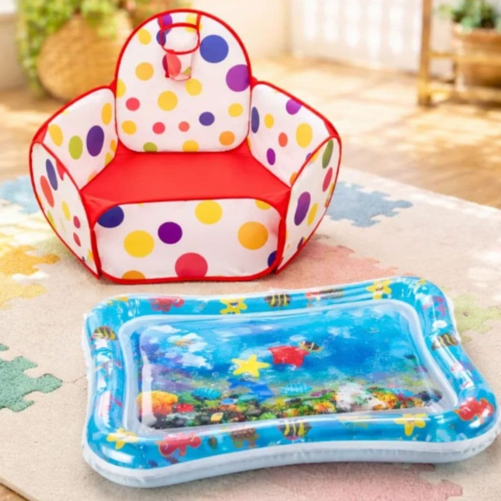 Piscina De Bolinha Tapete Acqua Bebes Piscina com Cesta Colorida 120cm Cesto Basquete  Desmontável