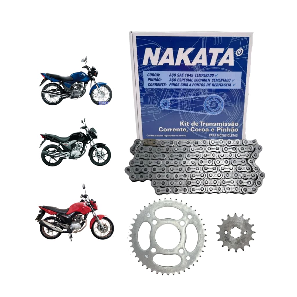 Kit Relação com Retentor Honda CG Titan Fan 150 2004 até 2015 Original Nakata