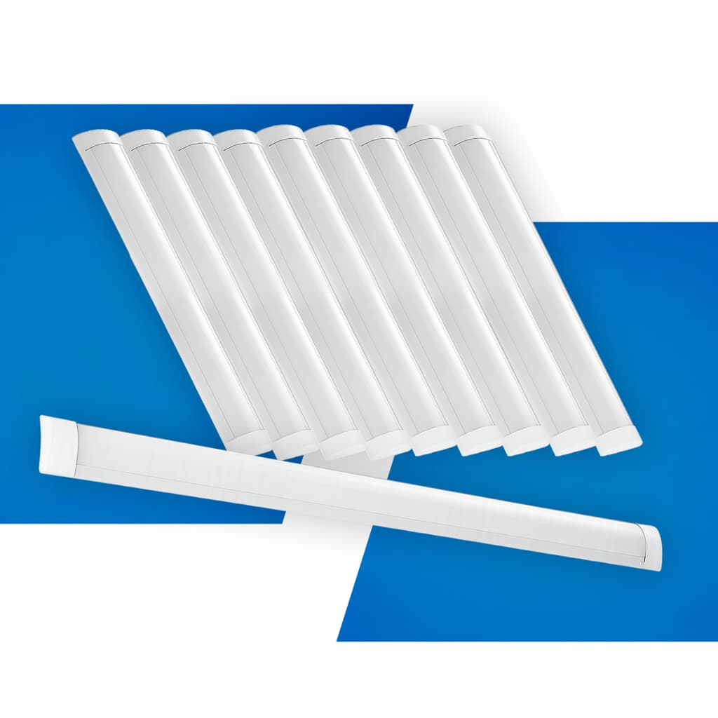 Kit 10 Luminaria led Linear Fit 18w ou 36w 5cm ou 100x6,5cm Branco Frio ou Quente Bivolt Branco ou Preto Seed