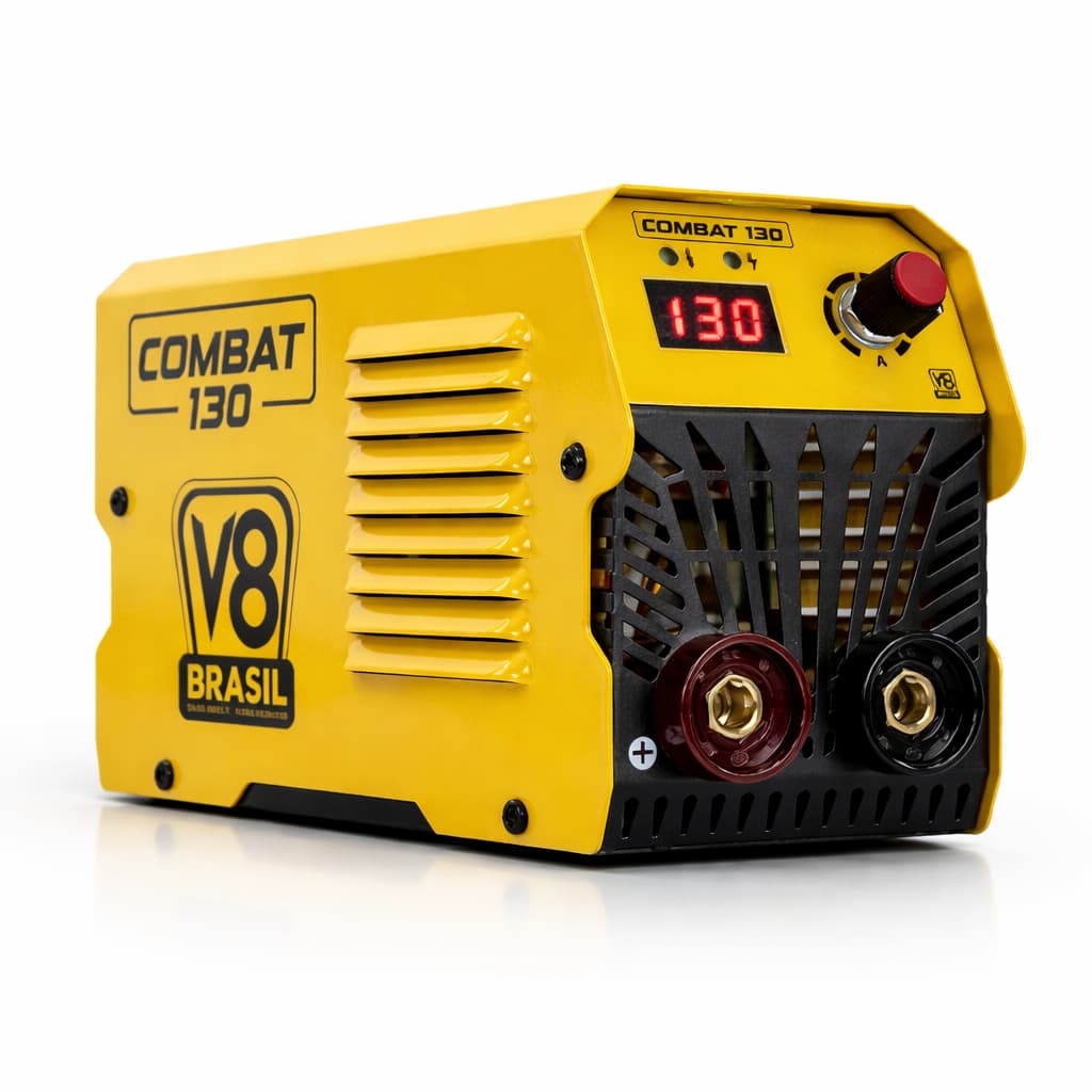 Máquina de Solda Inversora COMBAT 130A 220V MMA TIG Lift Compacta - V8 Brasil