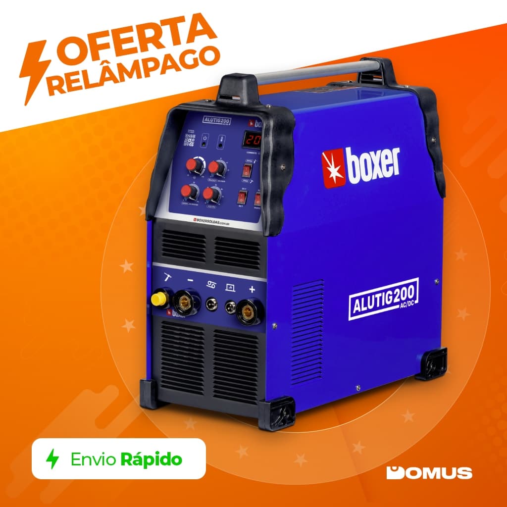 Máquina Solda TIG Bivolt AC/DC Eletrodo Revestido ALUTIG200 Boxer