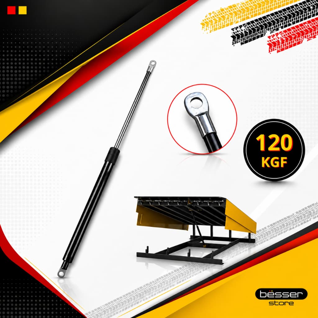 Amortecedor A Gás Pistão Para Niveladora Docas 120kgf 1200n Amortecedor Niveladora Doca 1200N