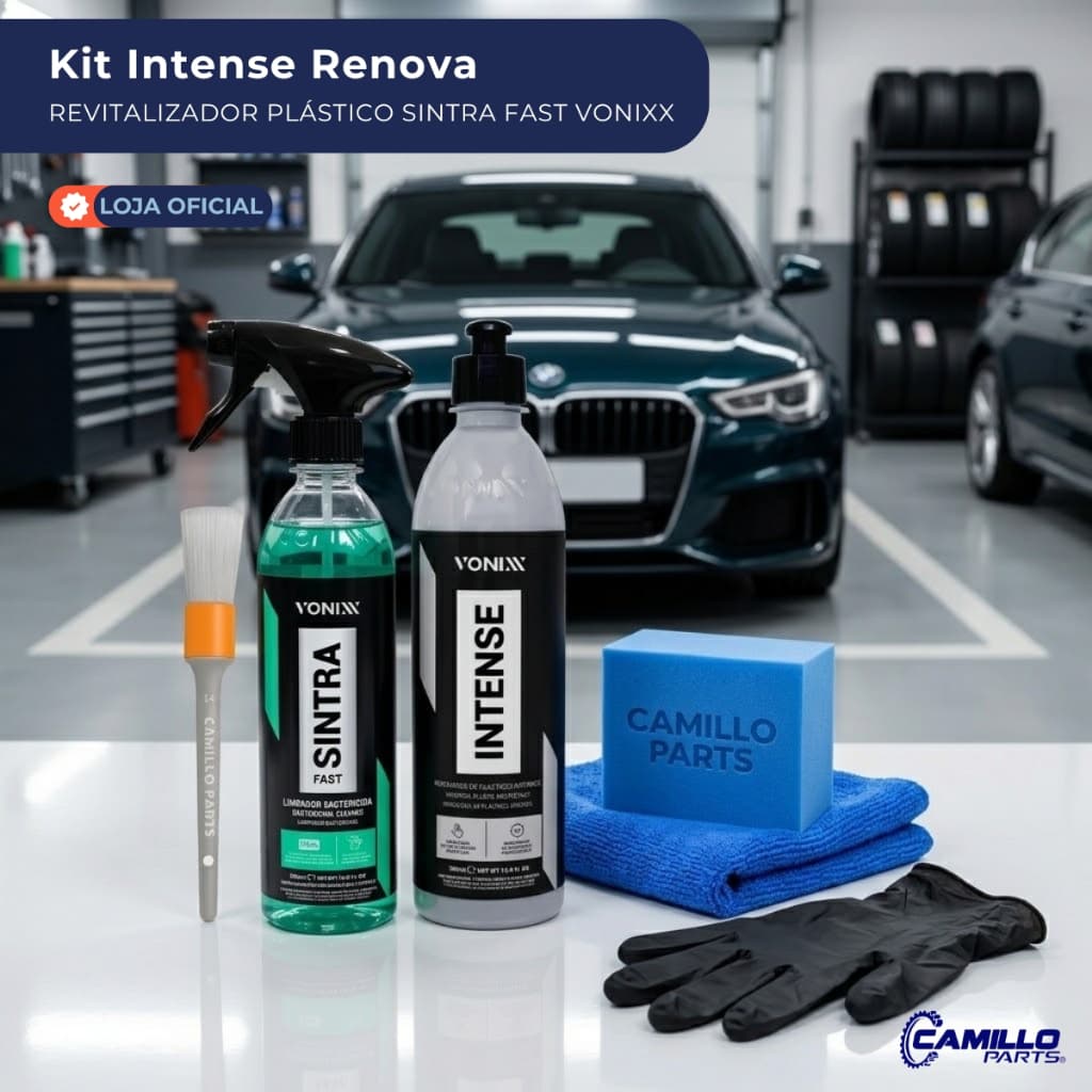 Kit Intense Revitalizador Plástico Sintra Fast Vonixx Pincel Pano Automotivo Veículo