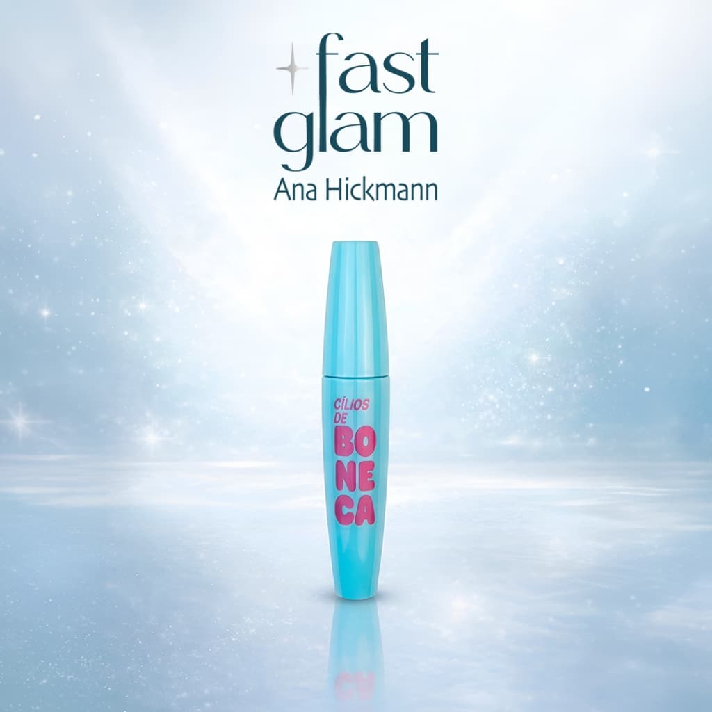 Máscara de Cílios Cílios de Boneca Efeito Volume e Definição Fast Glam Ana Hickmann