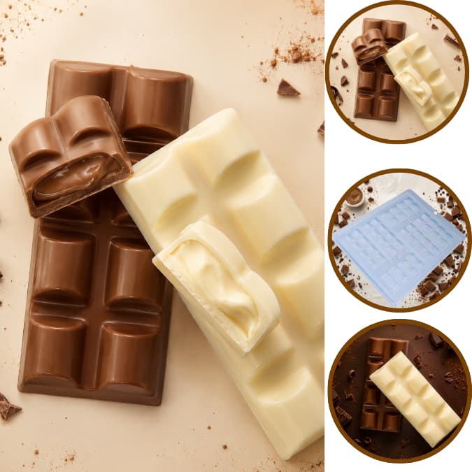 1~10 FORMA SIMPLES MINI TABLETE CÓD.:10027 EM ACETATO BWB PARA BOMBOM, DOCES DE CHOCOLATE E CONFEITARIA. (CHOCO)