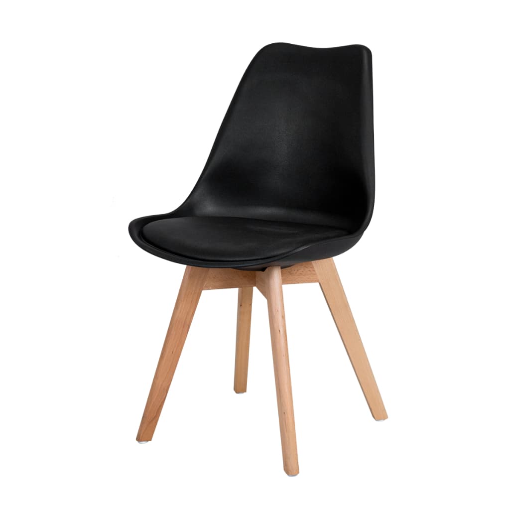 Cadeira Saarinen Wood Estofada em Polipropileno para Cozinha Sala e Escritório
