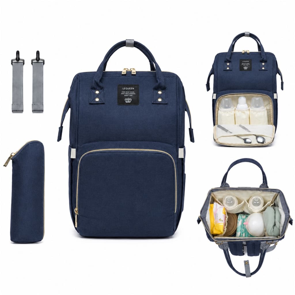 Mochila Sáida Maternidade Feminina Bolsa Lequeen Bebê