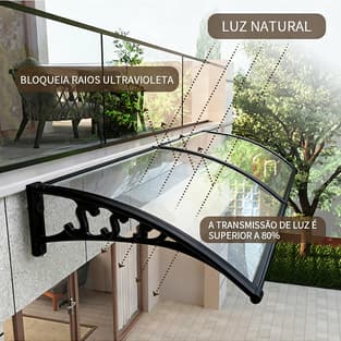 Toldo Modular Policarbonato Proteção Contra Sol e Chuva Branco