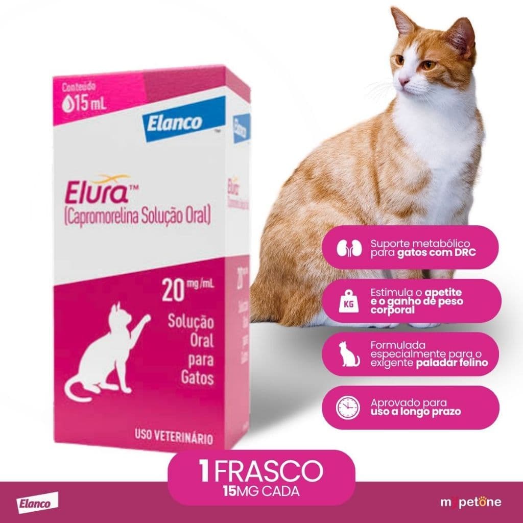 Elura Tratamento Doença Renal Crônica em Gatos Elanco - 15ml