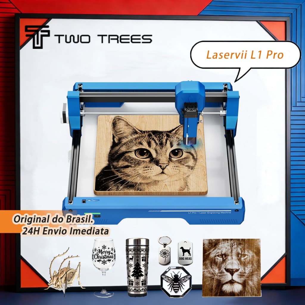 Laser L1 Pro 12W Gravador a Laser 300x300mm Máquina de Gravação DIY para Madeira, Metal, Acrílico BR