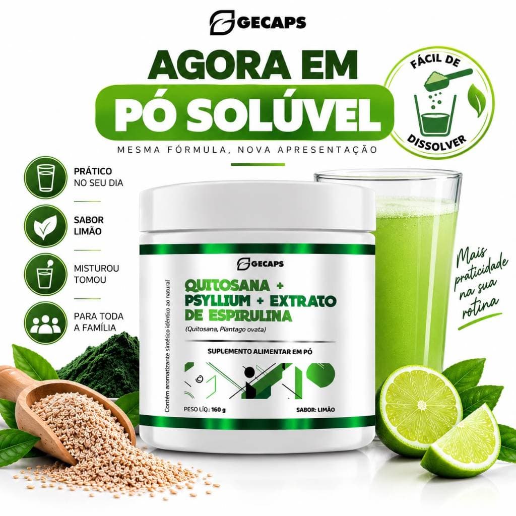 QPS Spirulina  160G Solúvel Sabor Limão  - Envio Imediato