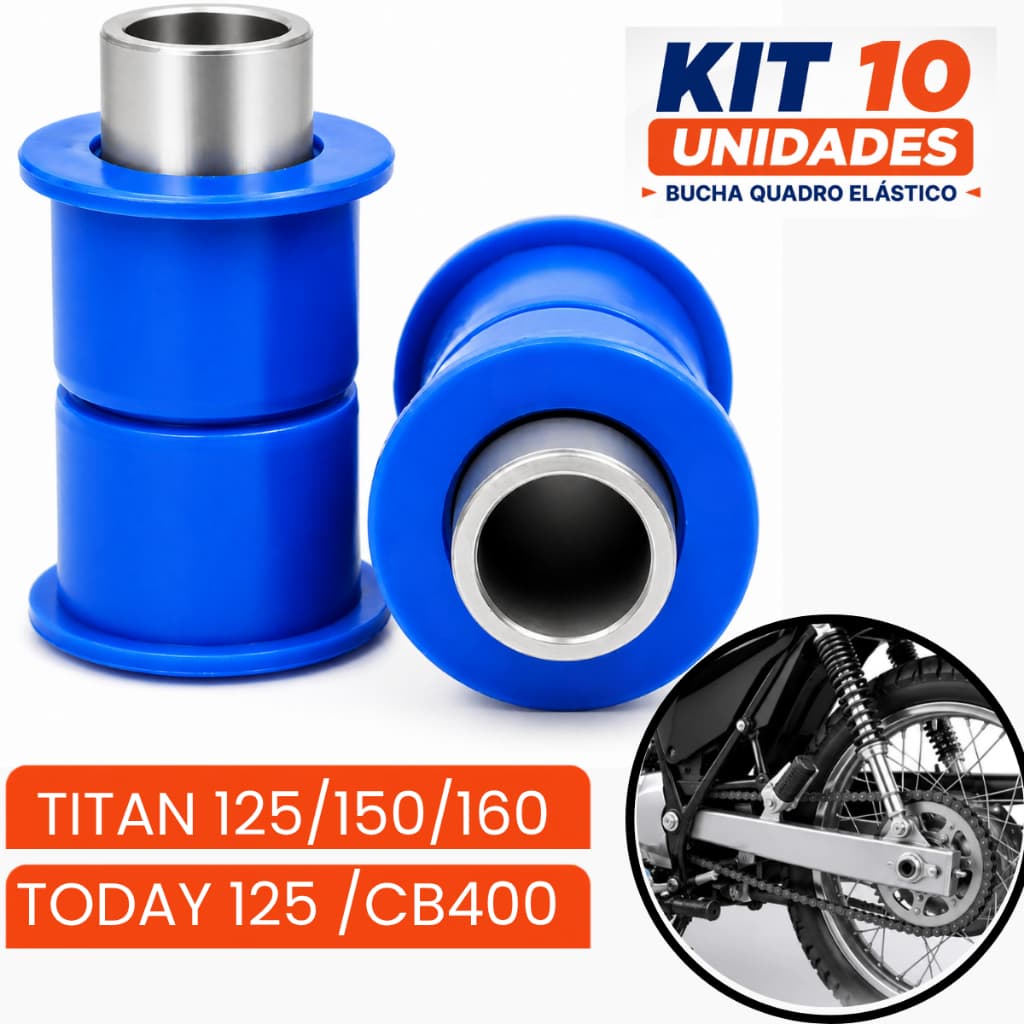 Kit Bucha Quadro Elástico Balança Traseira Titan CG Today 125 150 160 Honda 1989 a 2026 10 unidades