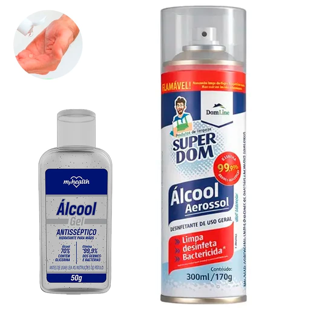 Álcool Em Gel E Spray Antisséptico Para Higienização Automotivo Ambientes E Mãos Perfumado