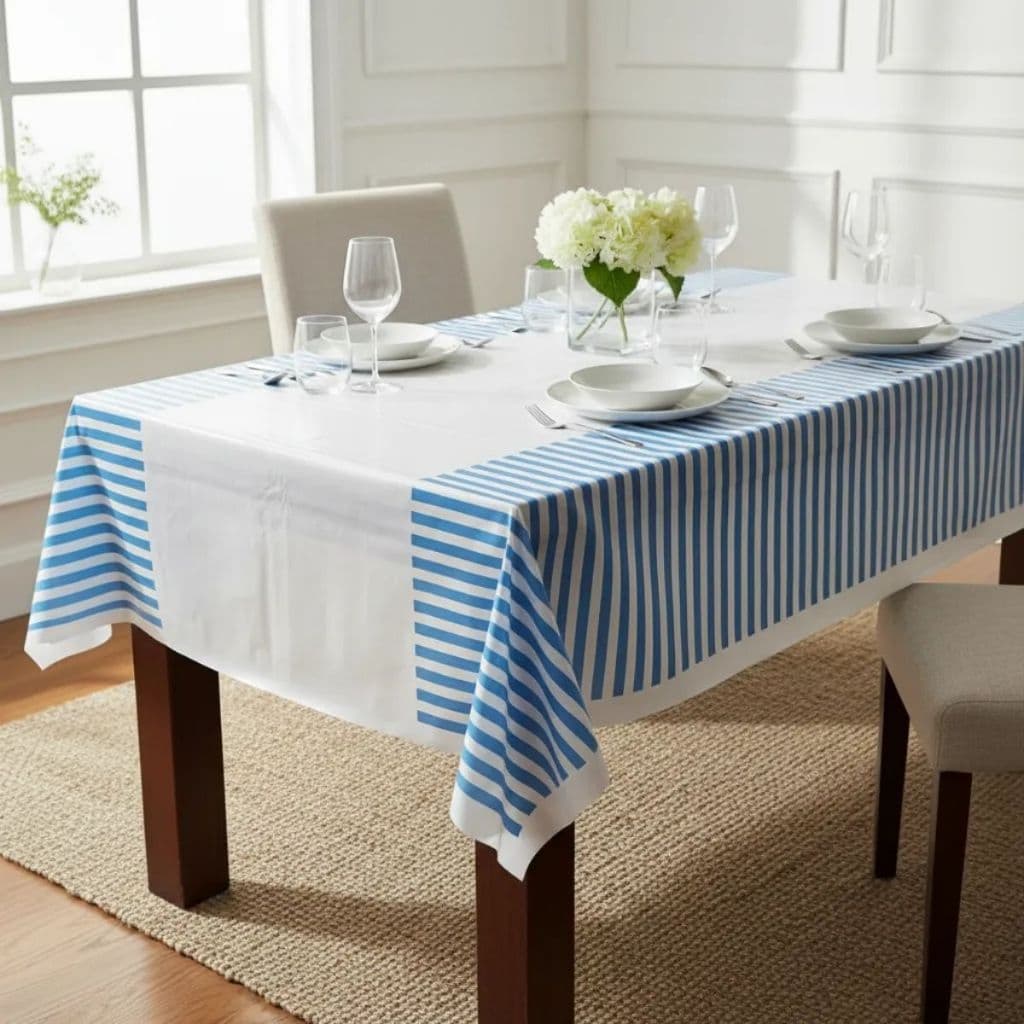 01 Protetor Toalha De Mesa De Plástico 137x274cm Decoração Festa Retangular Termo Plástica