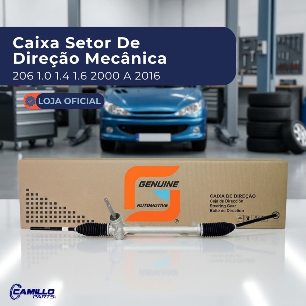 Caixa Setor Direção Mecânica Peugeot 206 1.0 1.4 1.6 2000 a 2016 Genuine Automotive
