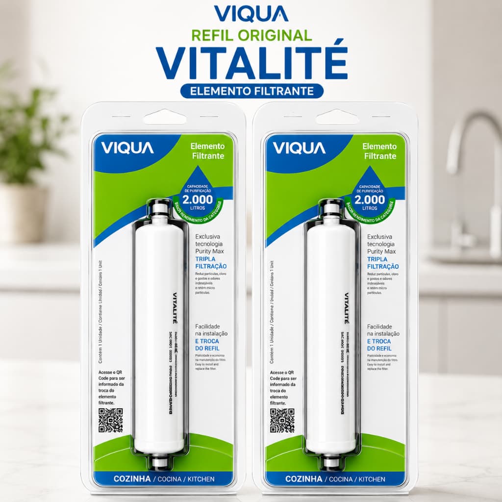 Elemento Filtrante Universal Refil de Reposição Vitalité Refil de Filtro Viqua Refil de 2000 Litros